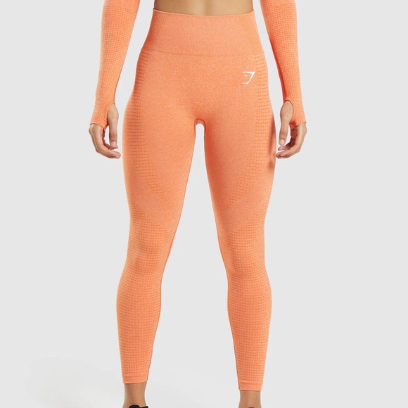 Gymshark Vital Seamless 2.0 Apricot Orange Marl Leggings Small NWT - Picture 1 of 7
